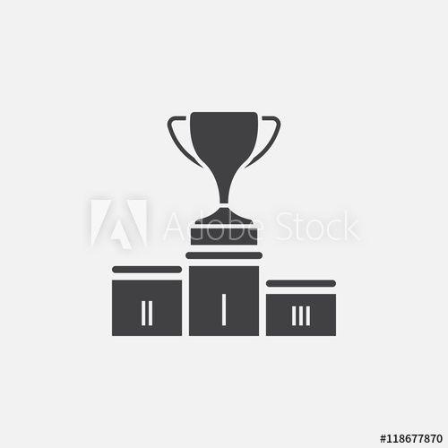 Podium Logo - winners podium icon vector, solid logo illustration, pictogram