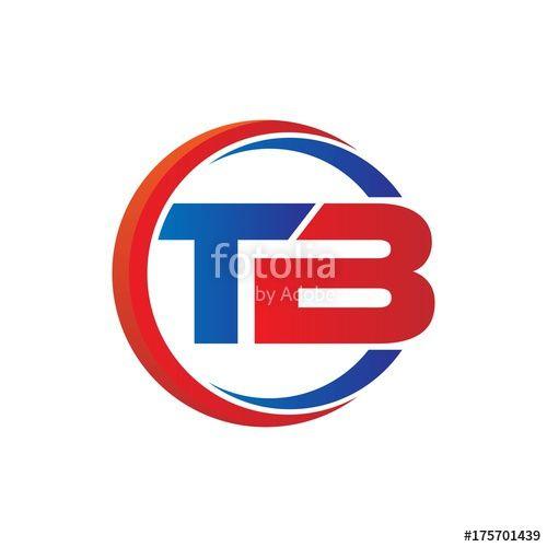 TB Logo - tb logo vector modern initial swoosh circle blue and red