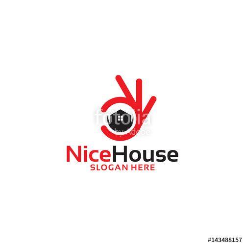 Nice Logo - Nice House logo, Real estate logo company Stock image and royalty