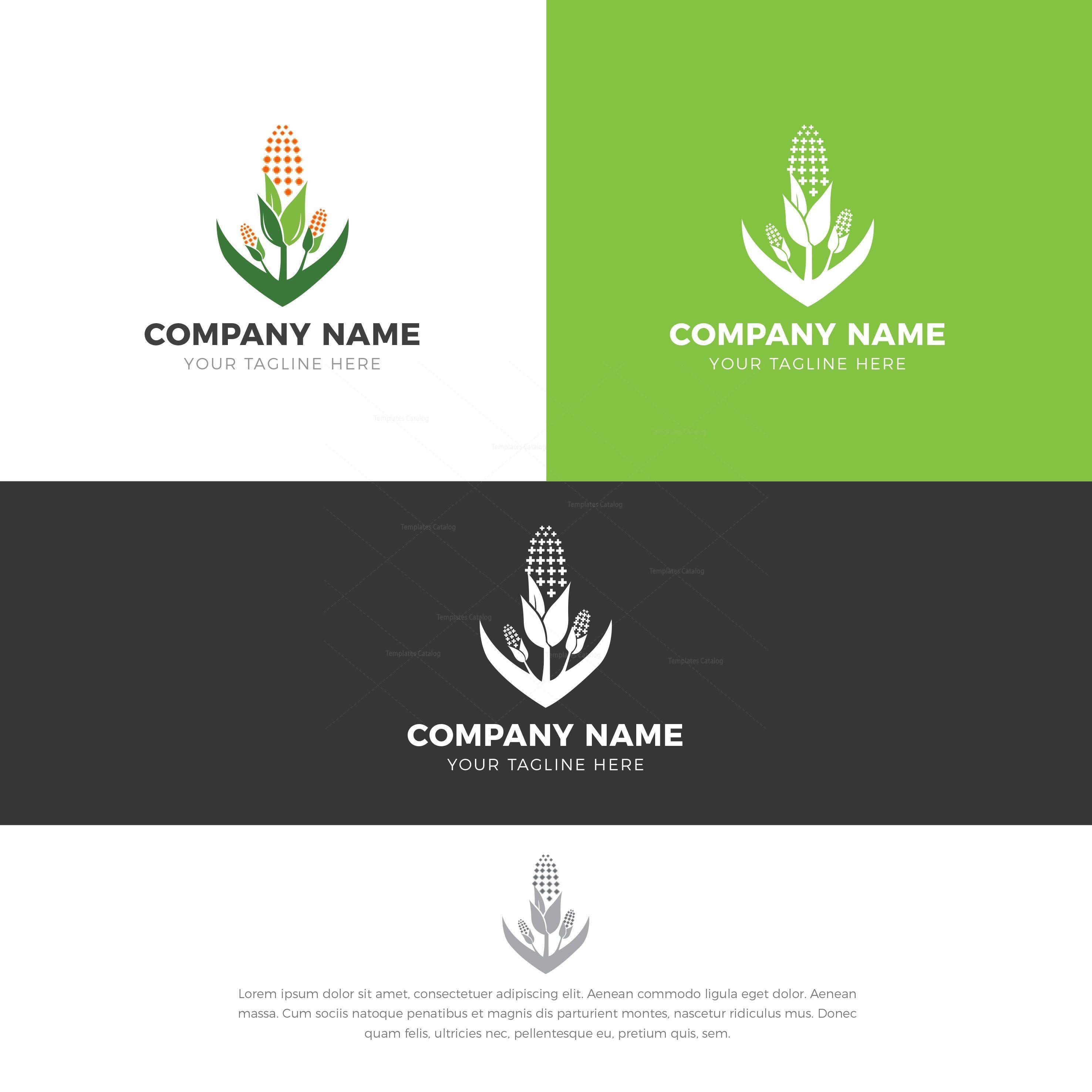 Corn Logo - Green Corn Stylish Logo Design Template 002094