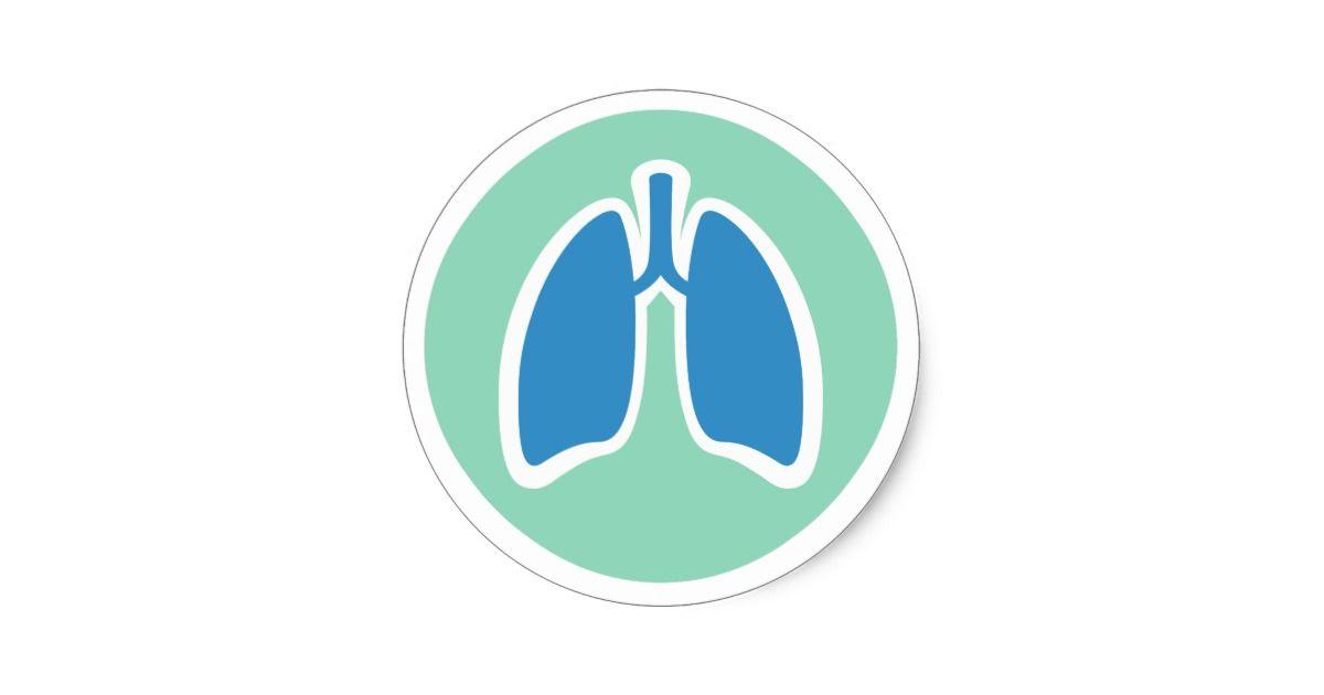 Lung Logo - Pulmonology or pulmonologist lung logo round classic round sticker ...