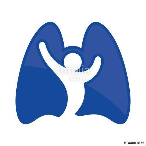 Lung Logo - lung logo vector. healthy lung icon. healthy person symbol.