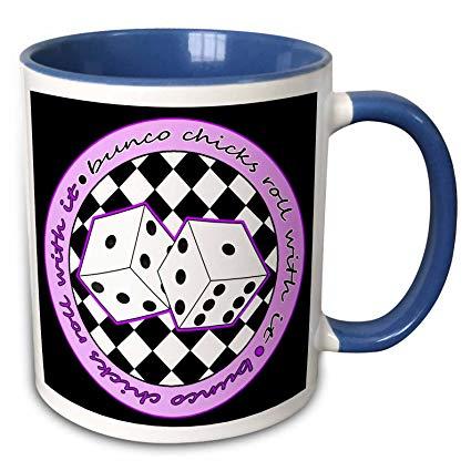 Bunco Logo - Amazon.com: 3dRose mug_28495_6 Bunco Chicks Roll with It Purple and ...