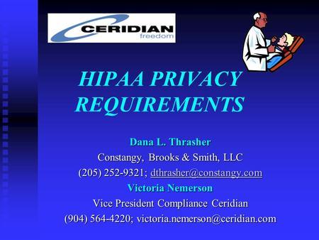 Constangy Logo - HIPAA PRIVACY REQUIREMENTS Dana L. Thrasher Constangy, Brooks ...