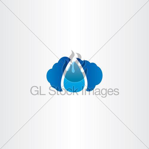 Raindrop Logo - Cloud And Raindrop Vector Logo Icon · GL Stock Images