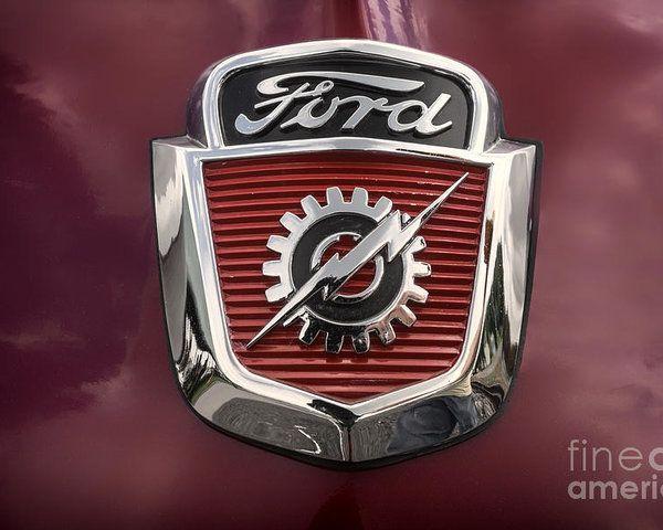 F100 Logo - Ford F100 Hood Logo Poster by Arttography LLC