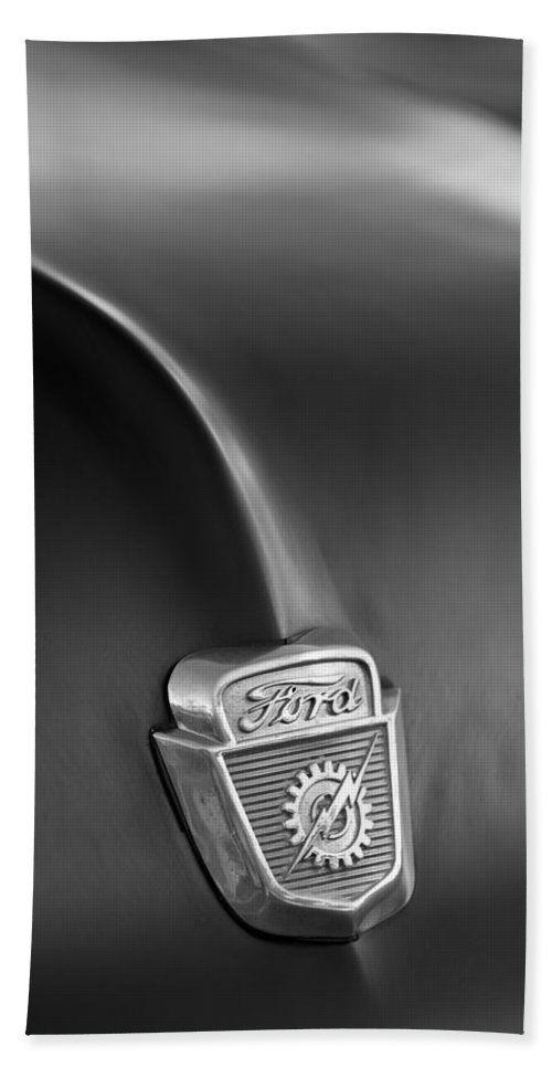 F100 Logo - Ford F100 Pickup Truck Hood Emblem Beach Towel