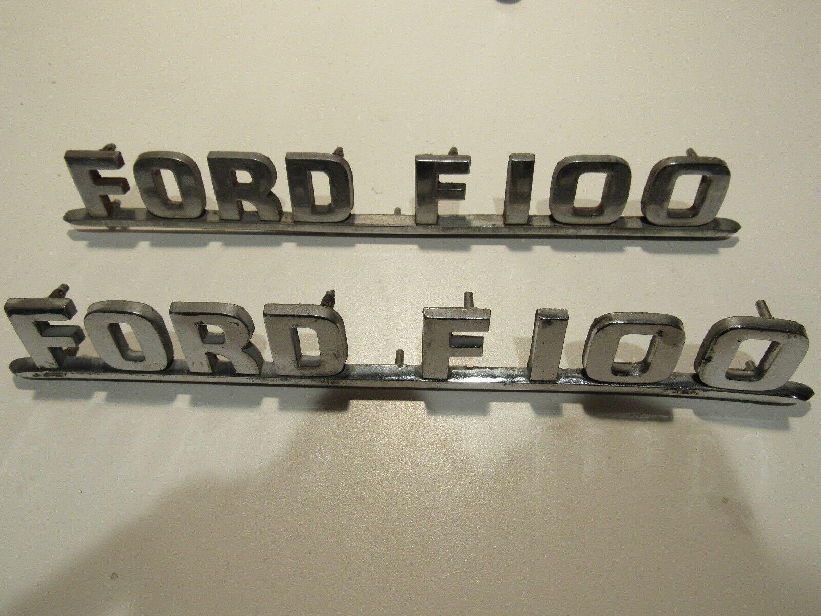 F100 Logo - Ford F100 Vintage Metal Emblem Badge Nameplate Logo Collectible Trim ...