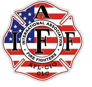 IAFF Logo - IAFF Decal American Flag Pattern Exterior Mount READ AUCTION