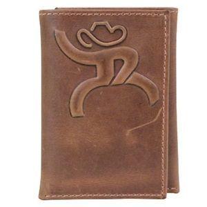 Roughy Logo - Hooey Roughy Signature Chestnut Trifold Wallet Embossed Roughy Logo ...