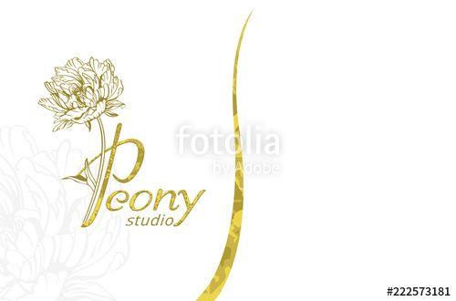 Peony Logo - Peony logo. Business cards design template with monogram letter P ...