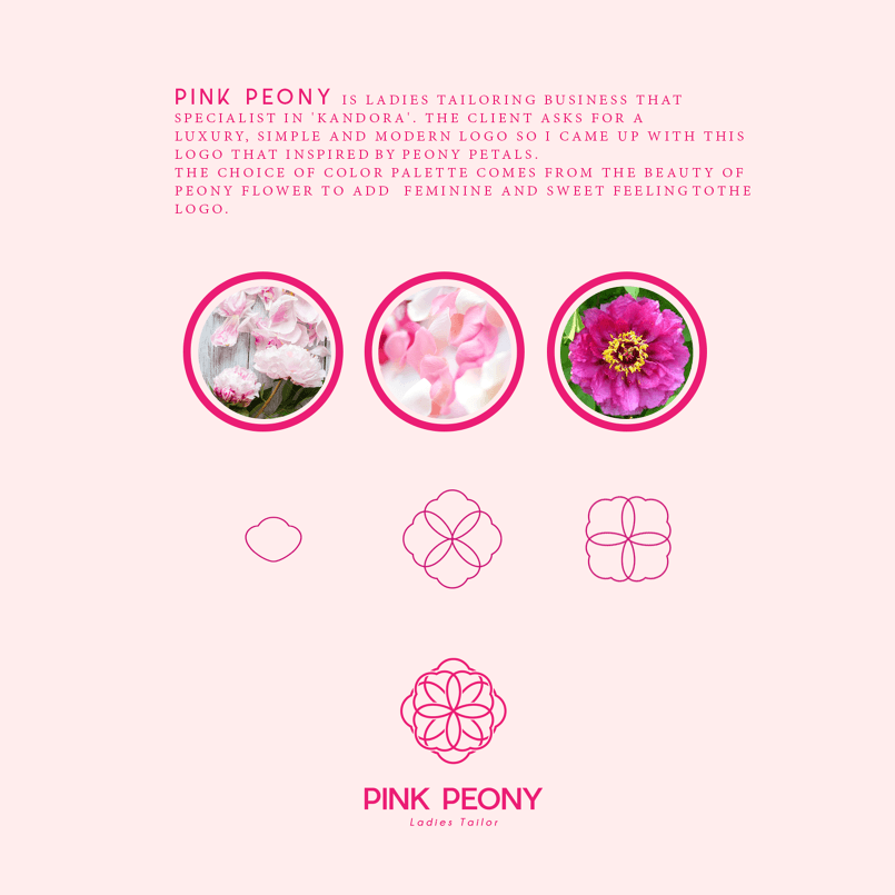 Peony Logo - Pink Peony logo أفونتيف للتصميم- sh08des - Tasmeem ME