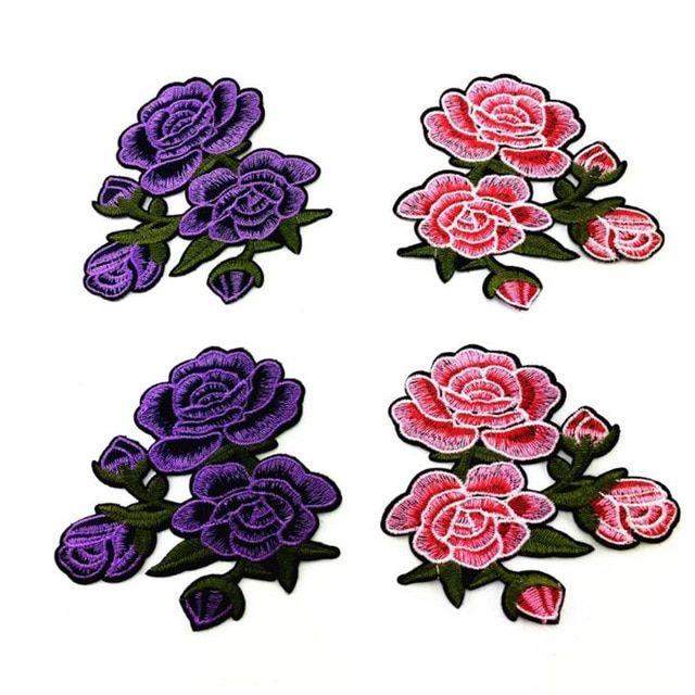 Peony Logo - New Down pilot Jacket Delicate Embroidery Flower Iron On Patches ...