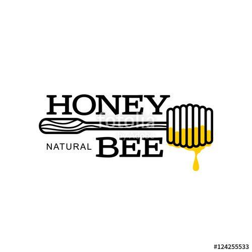 Apiary Logo - Honey dipper apiary logo, sketch style vector illustrations isolated ...
