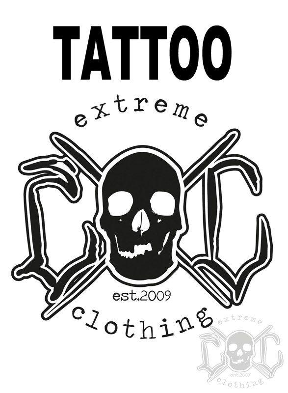 EXC Logo - eXc Skull Logo Tattoo 5cm - eXtremeclothing.eu