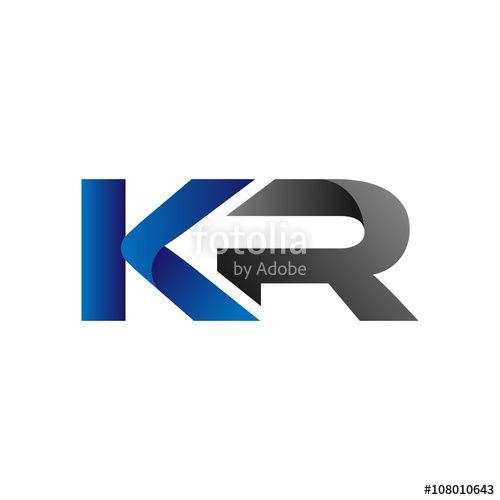 Kr Logo - Modern Simple Initial Logo Vector Blue Grey Letters kr Stock image