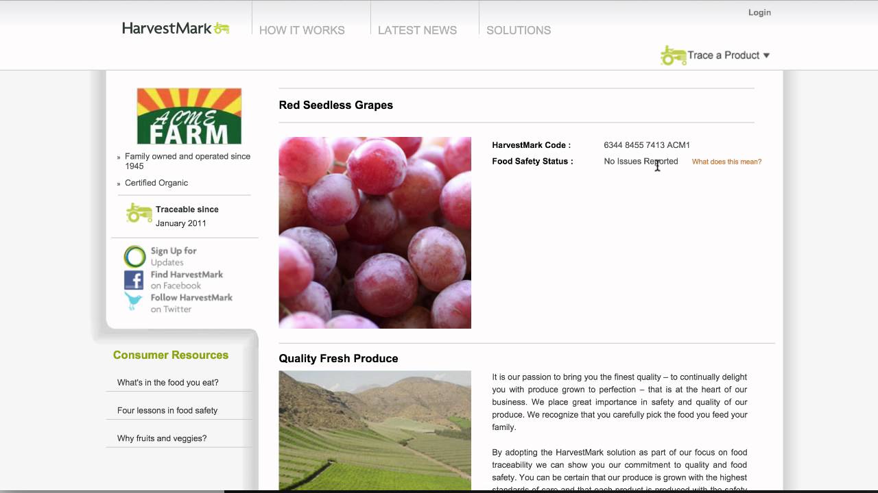 HarvestMark Logo - HarvestMark Traceability Website - YouTube