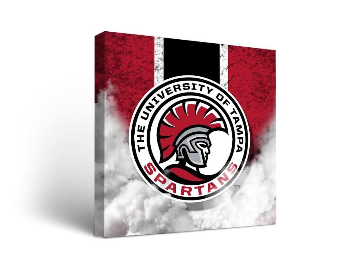 UTampa Logo - University Of Tampa Spartans Canvas Wall Art Vintage Version