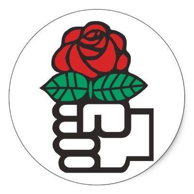 Socialist Logo - Democratic Socialism (the fist and rose symbol) Classic Round