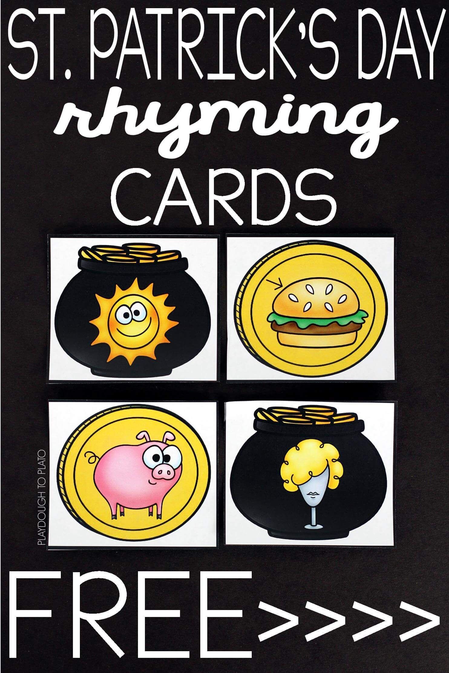 Rhyming Logo - St. Patrick's Day Rhyming Cards | New Teachers | Kindergarten ...