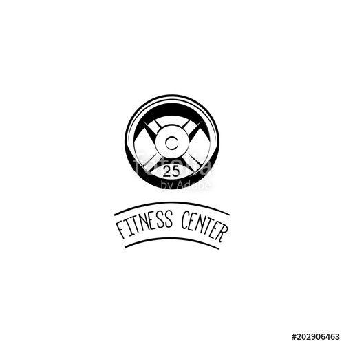Disk Logo - Weight disk icon. Weight plate. Fitness center logo label badge ...