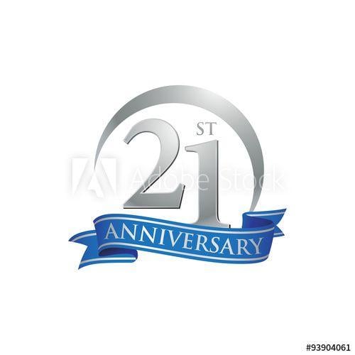 21Sh Logo - 21st anniversary ring logo blue ribbon - Buy this stock vector and ...