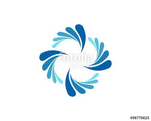 Waterwheel Logo - blue water wheel logo