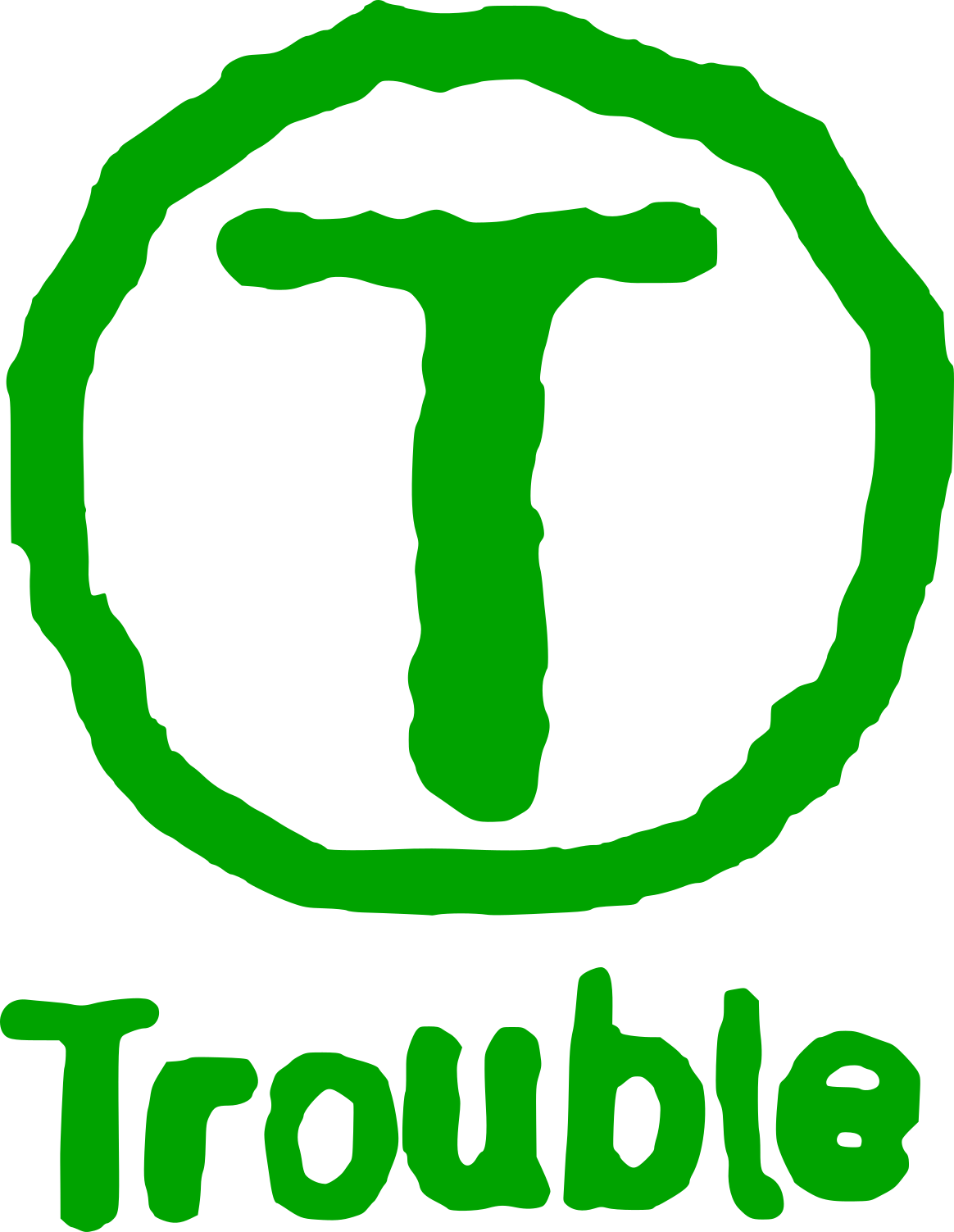 Trouble Logo - TCC and Trouble Logos are present