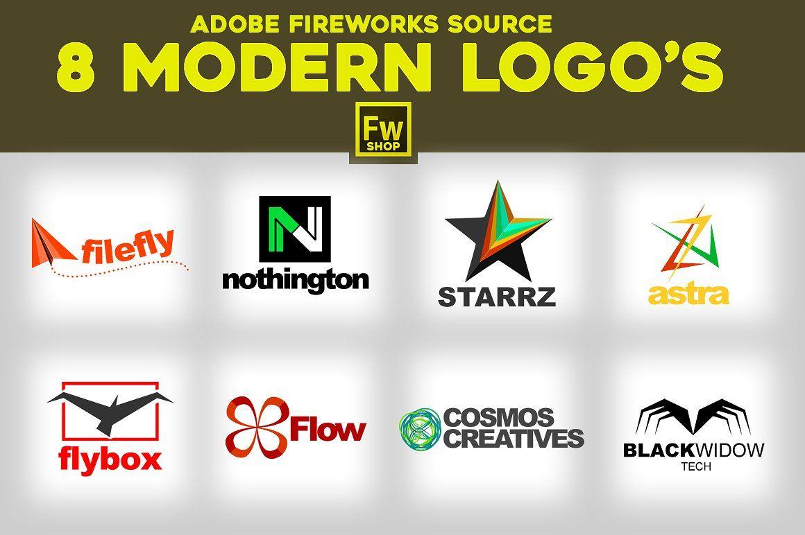 Fireworks Logo - 8 Modern Logo's. Adobe Fireworks PNG ~ Logo Templates ~ Creative Market