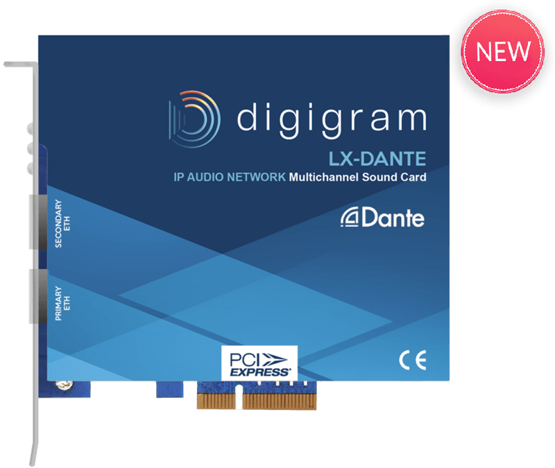 PCIe Logo - LX-Dante - Multichannel Dante PCIe Sound Card - Digigram