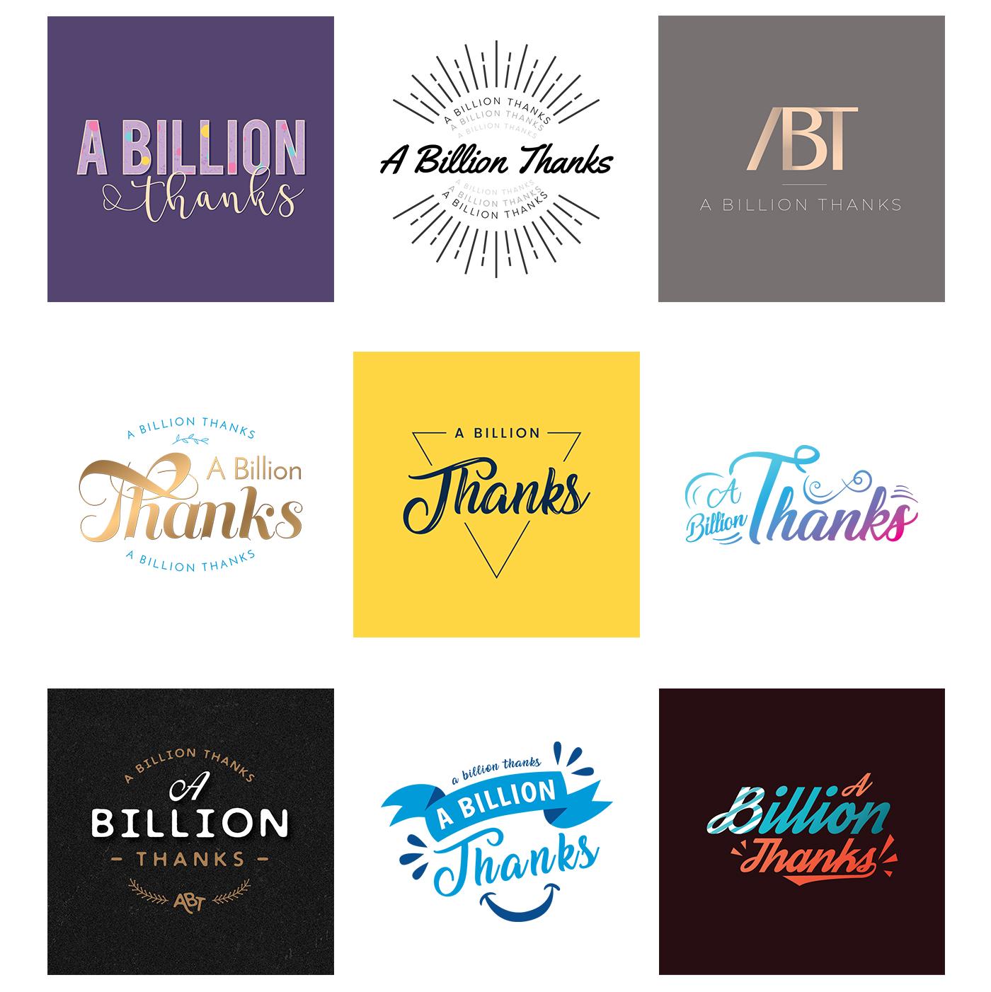 Thanks Logo - A Billion Thanks” Logo, Card and Packaging Design | Heather He