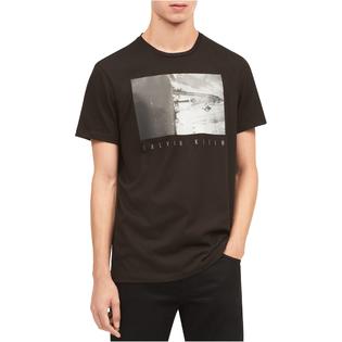 All-Clad Logo - Calvin Klein Mens Iron Clad Logo-Print Graphic T-Shirt