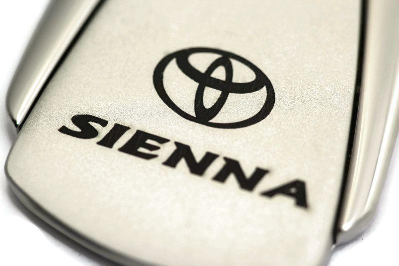 Sienna Logo - Toyota Sienna Logo Chrome Teardrop Key Chain Fob Ring Laser Burned