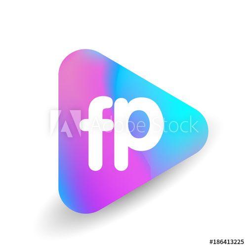 FP Logo - Letter FP logo in triangle shape and colorful background, letter