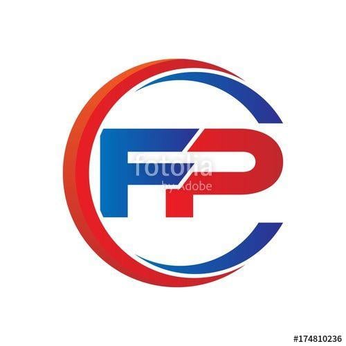 FP Logo - fp logo vector modern initial swoosh circle blue and red
