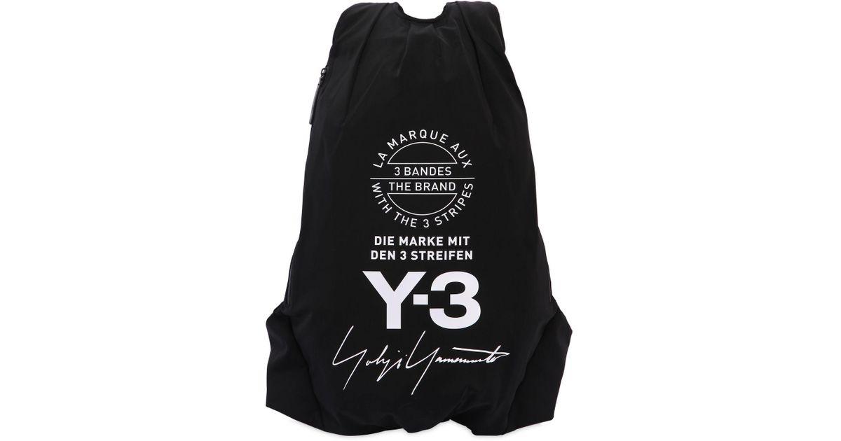 Y-3 Logo - Y-3 Logo Printed Nylon Backpack in Black - Lyst