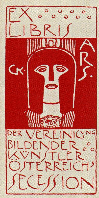 Athene Logo - Gustav Klimt - Ex-Libris for the Viennese Secession with 'Pallas ...