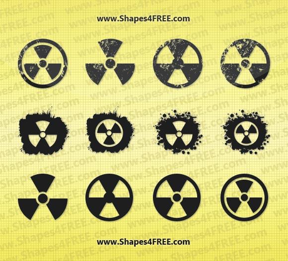 Radiation Logo - 12 Grunge Radiation Symbol Vector Shapes | Photoshop Custom Shapes