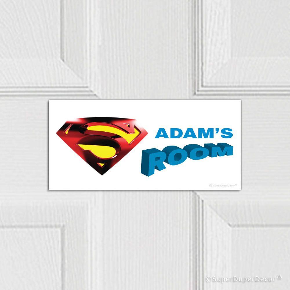 Bedroom Logo - SUPERMAN LOGO DOOR PLAQUE personalised bedroom sign kids room boys ...