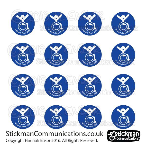 Accessibility Logo - 54 Happy Accessibility Symbol stickers (25mm) - Stickman Communications