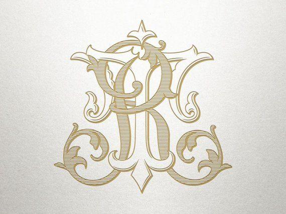 RT Logo - Vintage Wedding Monogram RT TR Wedding Monogram Digital | Etsy