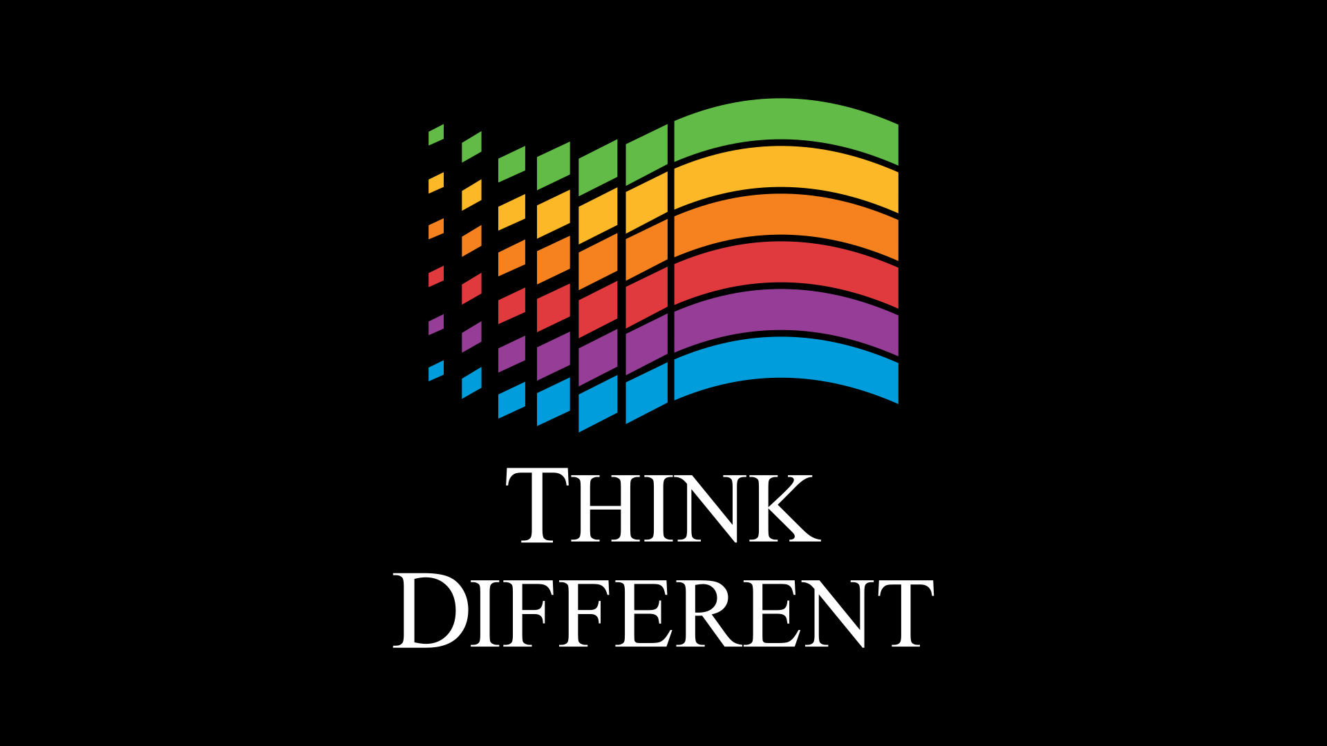 Windows 3.1 Logo - Think different, in the style of Microsoft Windows 3.1's logo