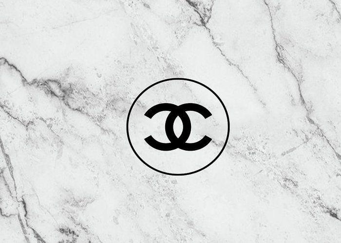 Marble Logo - Chanel Marble Logo, Black Greeting Card for Sale by Del Art