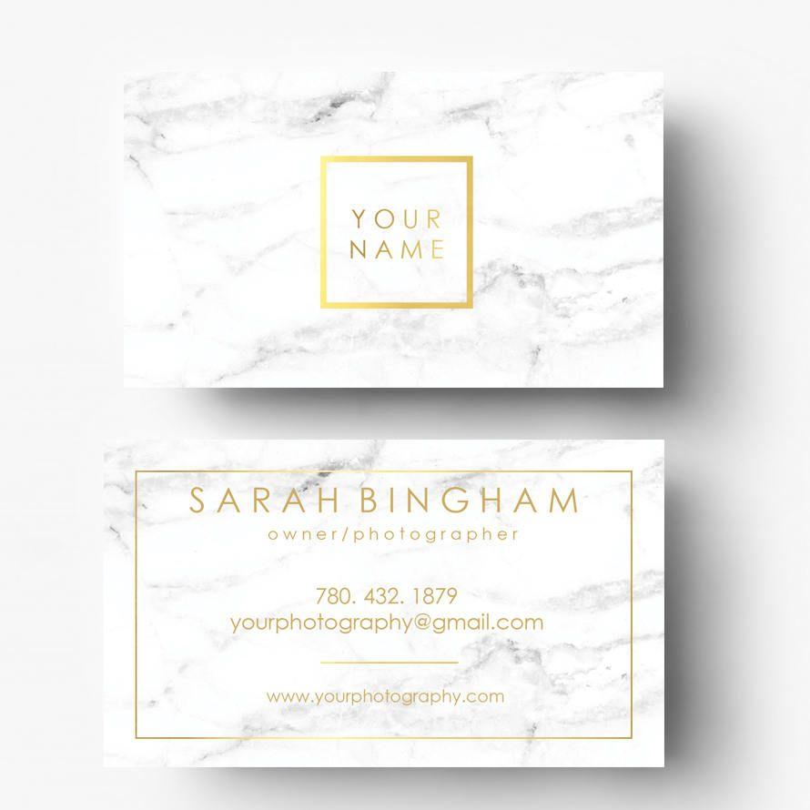 Marble Logo - Gold Foil & Marble Business Cards - Gold Logo - Photography Logo ...