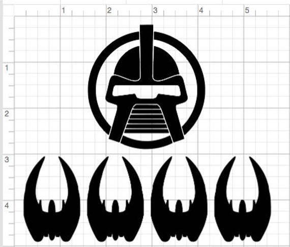Cylon Logo - Battlestar Galactica Cylon Logo and Cylon Raider Black vinyl | Etsy