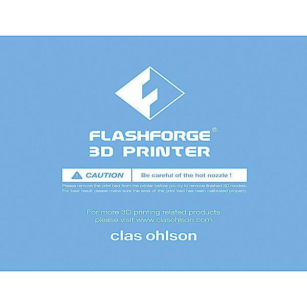 FlashForge Logo - Build Sheet for FlashForge Finder 3D Printer 38... | Clas Ohlson