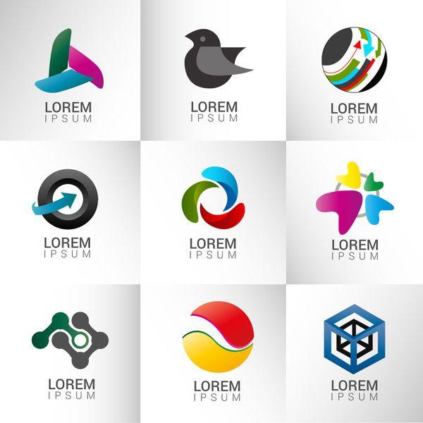 Shape Logo - Logo design elements illustration with abstract shapes Free vector ...