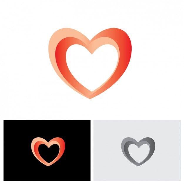 Shape Logo - Heart shape logo design Vector | Free Download