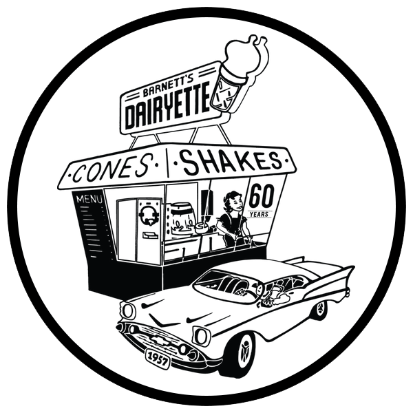 Barnett Logo - Barnett's Dairyette - Burgers & Ice Cream - Barnett's Dairyette