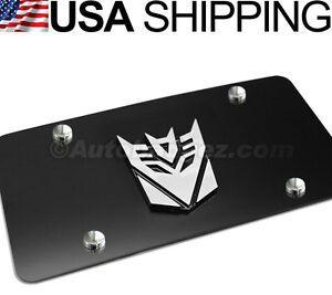 License Logo - BRAND NEW 3D Transformers Logo VANITY BLACK STEEL LICENSE PLATE